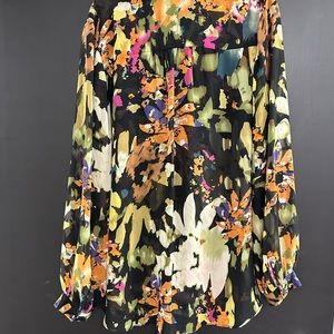 CAbi floral button blouse
